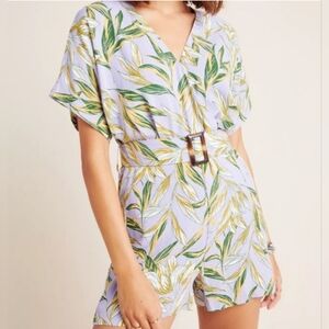 Anthropologie Rashida Palmas Romper With Belt in Purple - JOA  Size S
